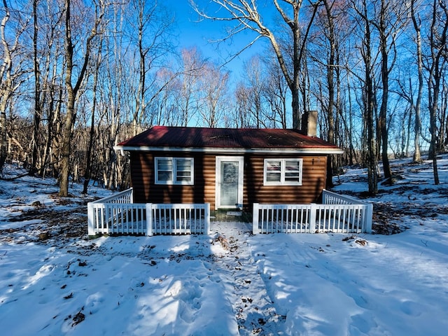 view of log home