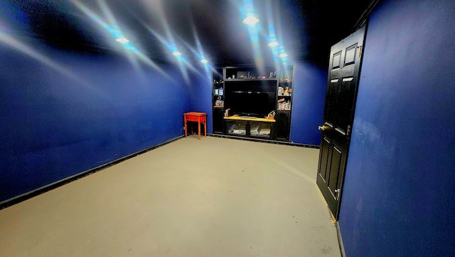 cinema with concrete floors