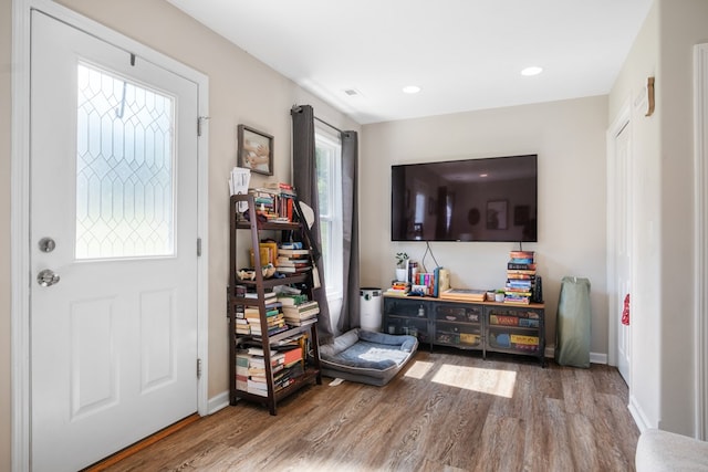 1048 Preston Dr, Radford, VA 24141 - entrance foyer featuring wood finished floors and recessed lighting