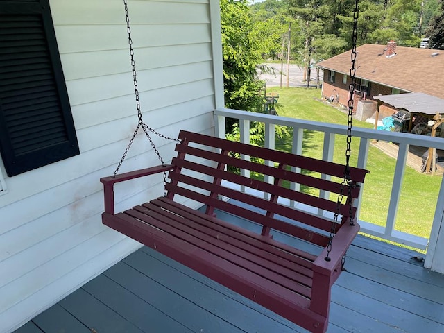 419 Adams St, Marion, VA 24354 - wooden terrace featuring a yard