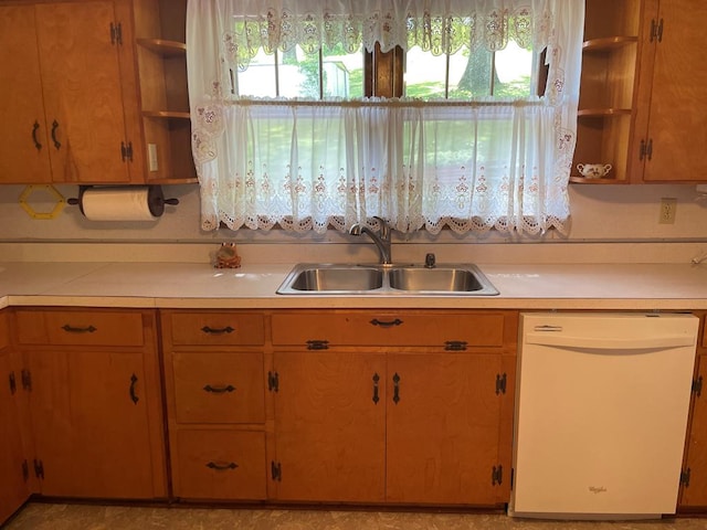 419 Adams St, Marion, VA 24354 - kitchen featuring open shelves, dishwasher, and light countertops