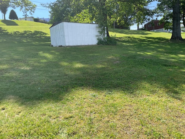 419 Adams St, Marion, VA 24354 - view of green lawn featuring an outbuilding