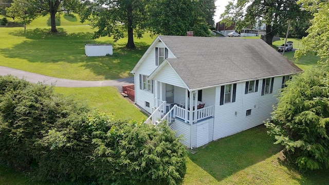 419 Adams St, Marion, VA 24354 - aerial view of property and surrounding area with a tree filled landscape
