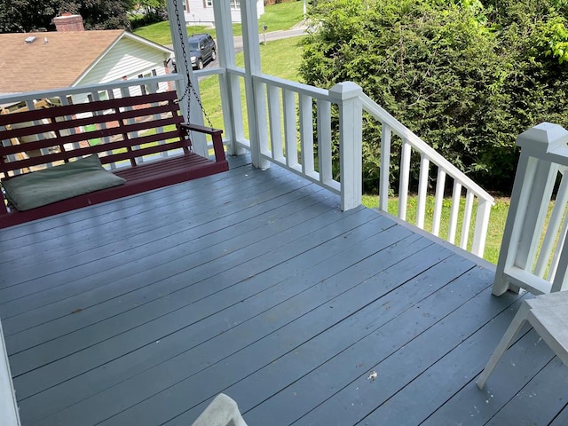 419 Adams St, Marion, VA 24354 - wooden deck with a lawn