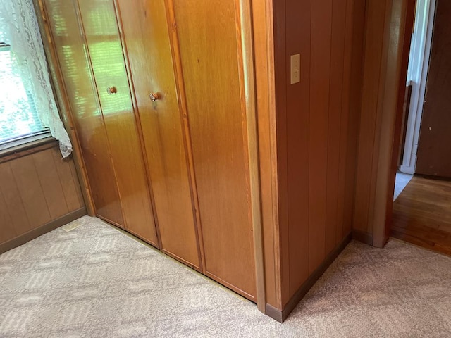 419 Adams St, Marion, VA 24354 - detailed view of carpet flooring and wooden walls