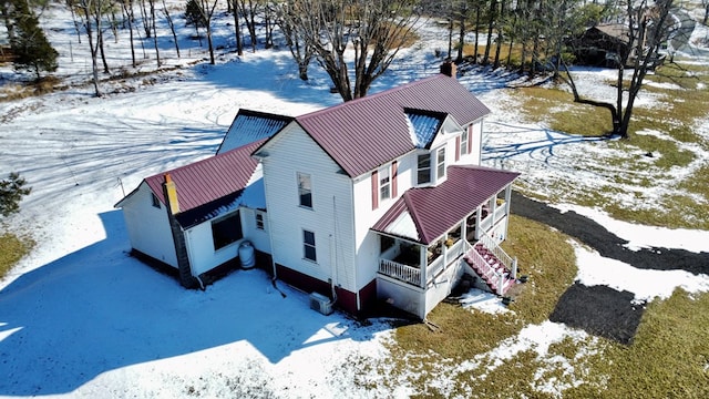 view of snowy aerial view