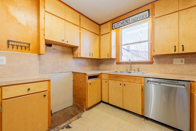 kitchen with sink and stainless steel dishwasher