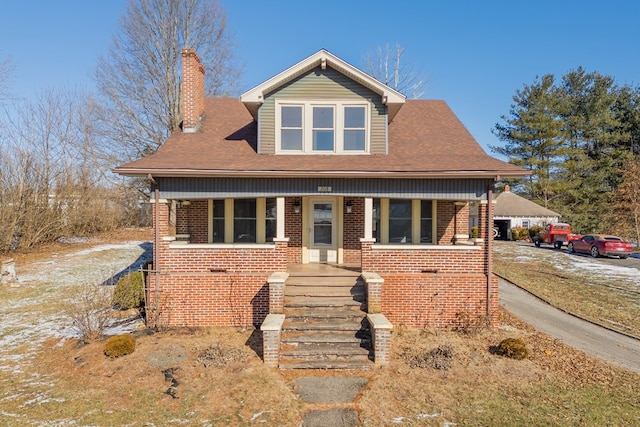 view of front of property with covered porch