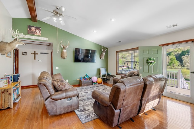 3003 Freestone Valley Rd, Tannersville, VA 24377 - living area with hardwood / wood-style floors, a ceiling fan, baseboards, and recessed lighting