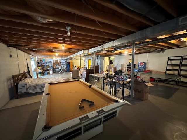 611 Look Ave, Marion, VA 24354 - unfinished basement featuring pool table