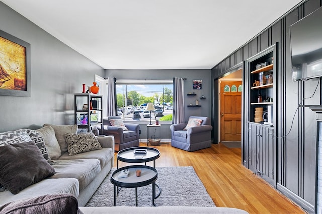 living room with light wood-style flooring