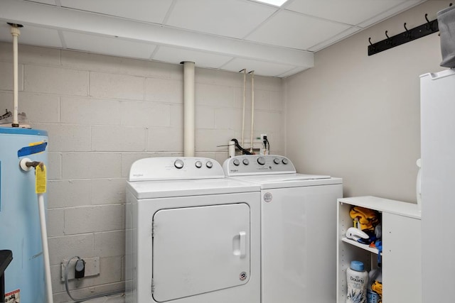 156 Ridgecrest St, Bluefield, VA 24605 - clothes washing area with gas water heater and separate washer and dryer