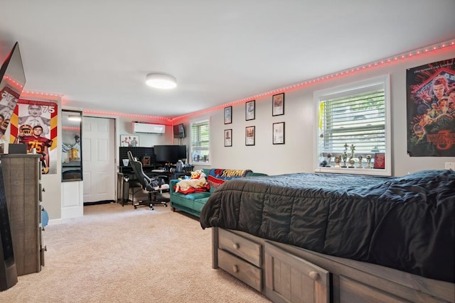 156 Ridgecrest St, Bluefield, VA 24605 - bedroom featuring light carpet, an office area, and a wall mounted AC