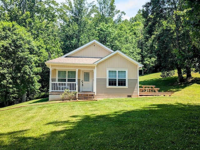 1251 Epperly Mill Rd, Floyd, VA 24091 - view of front of home featuring a porch, a front lawn, and a shingled roof