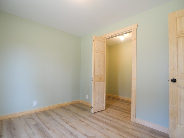 unfurnished bedroom featuring light hardwood / wood-style flooring