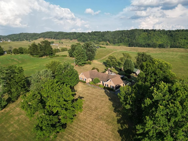 bird's eye view with a rural view