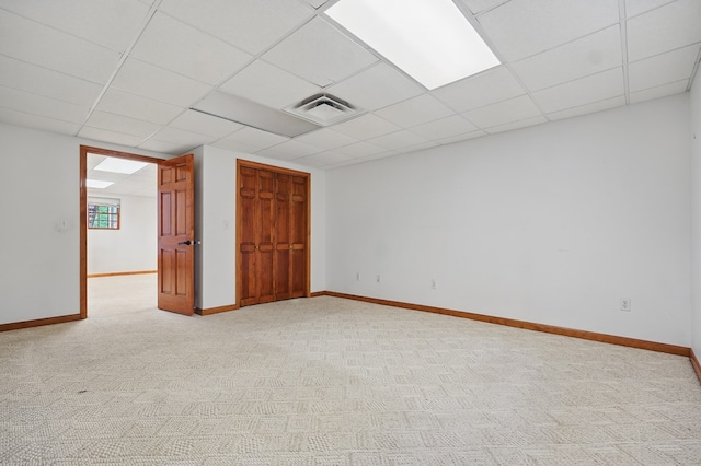 271 Burgan Rd, Pennington Gap, VA 24277 - spare room featuring light colored carpet, a paneled ceiling, and baseboards