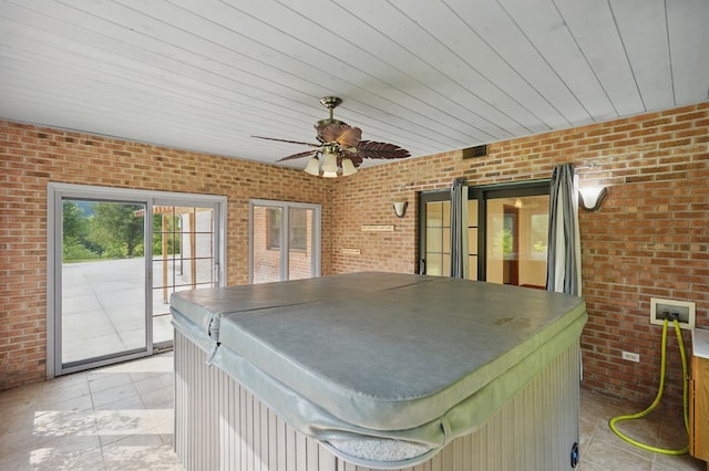 271 Burgan Rd, Pennington Gap, VA 24277 - view of patio featuring a hot tub and a ceiling fan
