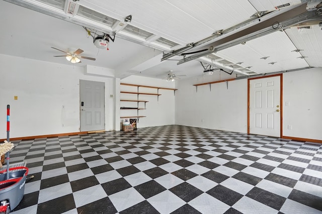 271 Burgan Rd, Pennington Gap, VA 24277 - garage featuring a garage door opener, a ceiling fan, and baseboards