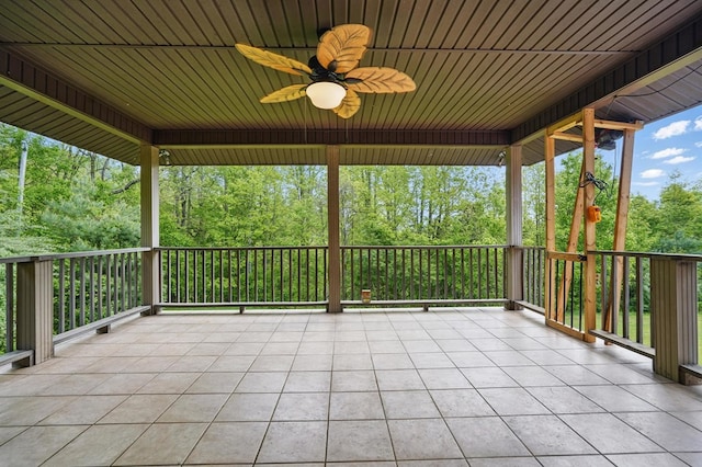 271 Burgan Rd, Pennington Gap, VA 24277 - view of patio featuring a ceiling fan and view of scattered trees