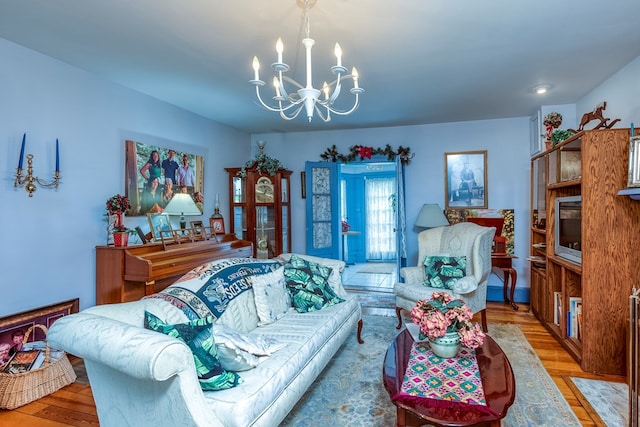 210 Valley St NE, Abingdon, VA 24210 - living area featuring a chandelier and light wood-style flooring