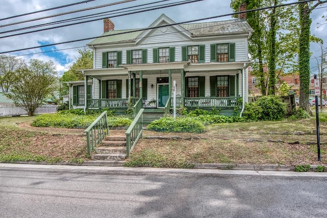 210 Valley St NE, Abingdon, VA 24210 - view of front of property featuring a chimney and covered porch