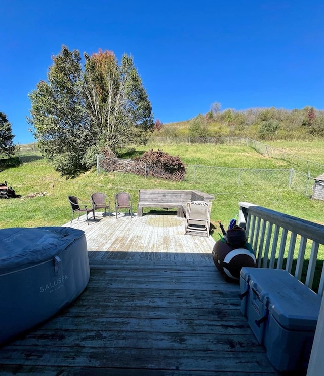 wooden deck featuring fence