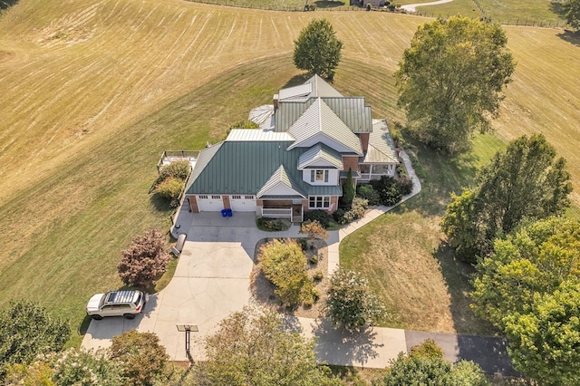 drone / aerial view featuring a rural view