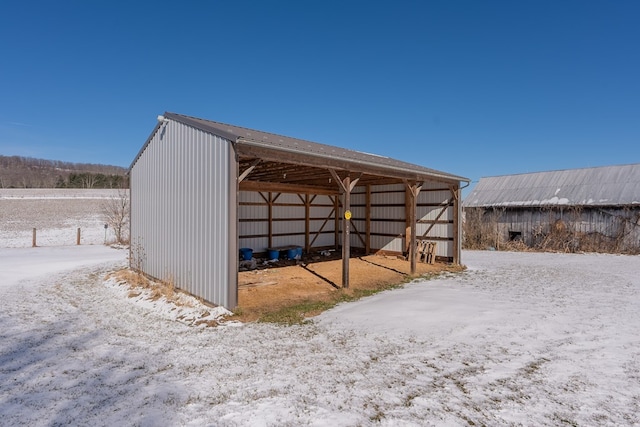 view of snow covered structure