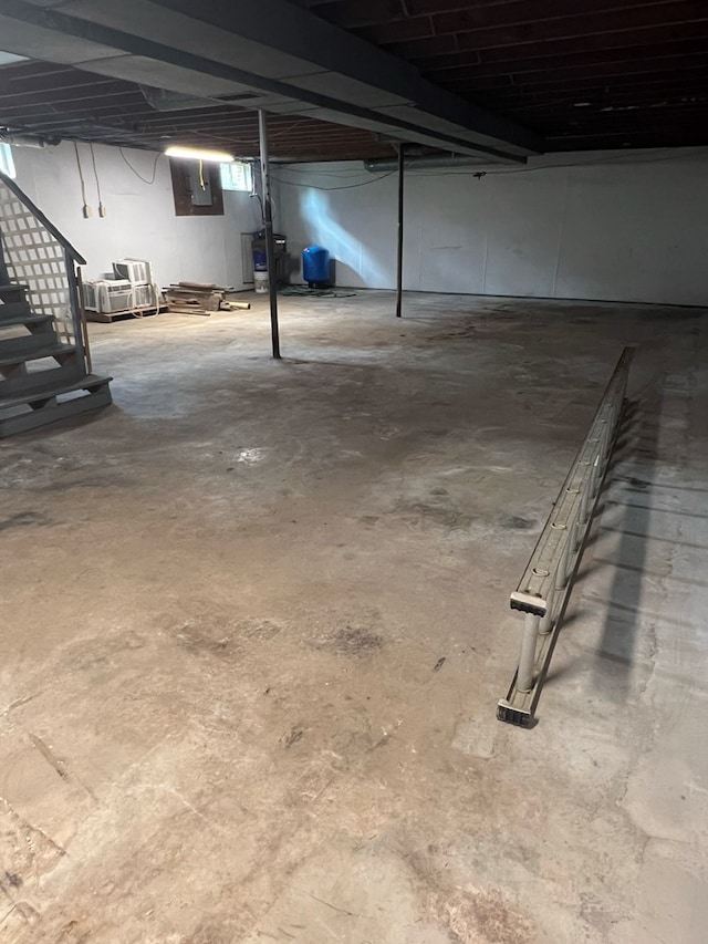 128 Roberts Chapel Rd, Saltville, VA 24370 - unfinished below grade area featuring stairs