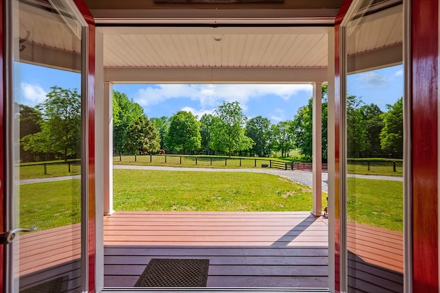 1610 Pope Rd, Ivanhoe, VA 24350 - doorway with view of scattered trees and healthy amount of natural light