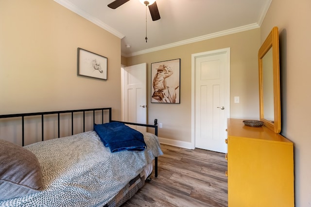 1610 Pope Rd, Ivanhoe, VA 24350 - bedroom with ornamental molding, wood finished floors, and ceiling fan