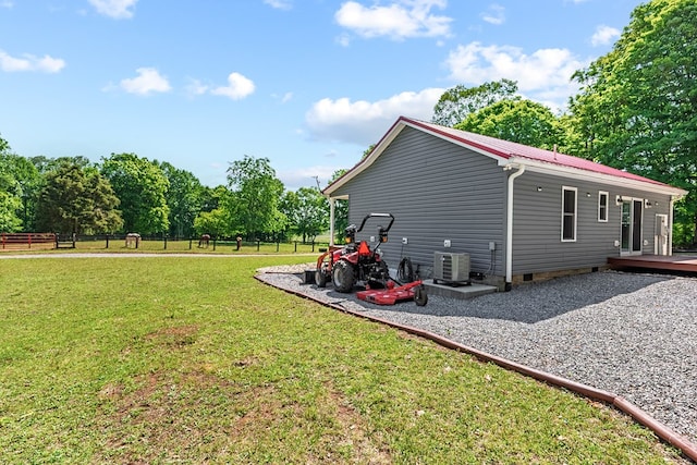 1610 Pope Rd, Ivanhoe, VA 24350 - view of property exterior featuring a metal roof, crawl space, a deck, and view of scattered trees