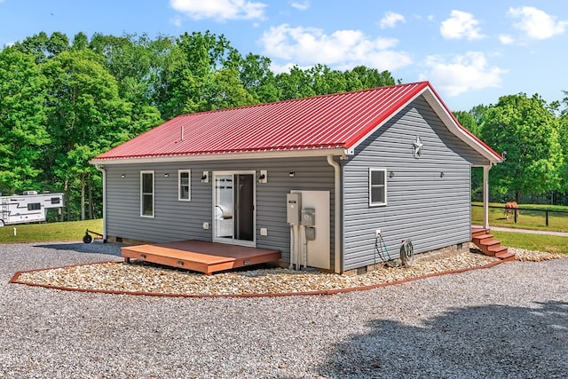 1610 Pope Rd, Ivanhoe, VA 24350 - view of front of property with crawl space, a metal roof, and view of scattered trees