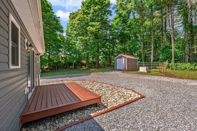 1610 Pope Rd, Ivanhoe, VA 24350 - view of yard featuring a storage shed and view of scattered trees