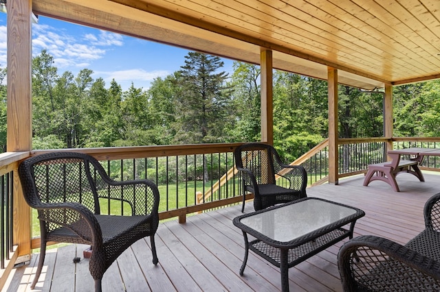 558 Pops Peak Rd, Fancy Gap, VA 24328 - deck with view of scattered trees