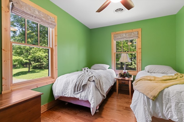 558 Pops Peak Rd, Fancy Gap, VA 24328 - bedroom featuring wood finished floors and ceiling fan