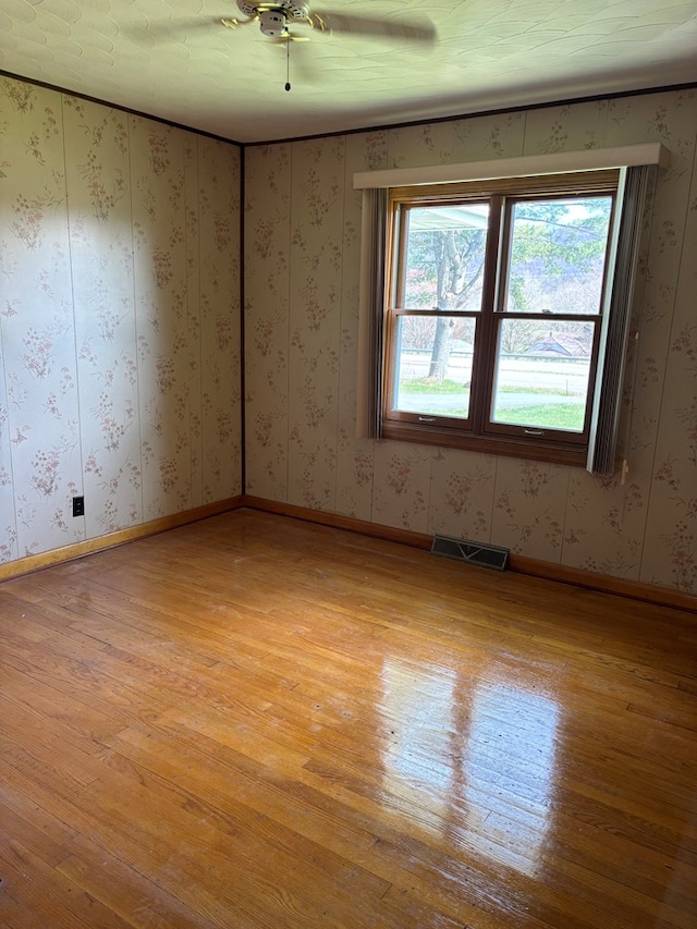 4127 Steelsburg Hwy, Cedar Bluff, VA 24609 - empty room featuring light wood-style flooring, a ceiling fan, and baseboards
