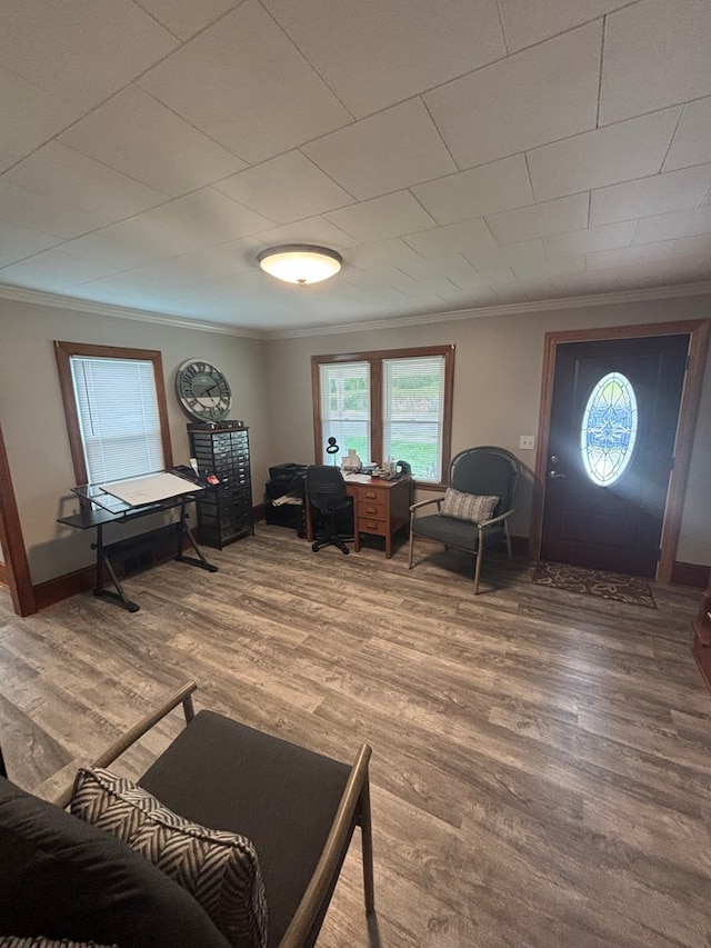 1105 N Main St, Hillsville, VA 24343 - living area with crown molding and wood finished floors