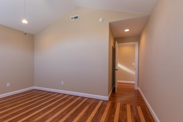 16084 Old Jonesboro Rd, Bristol, VA 24202 - spare room featuring wood finished floors, vaulted ceiling, and recessed lighting