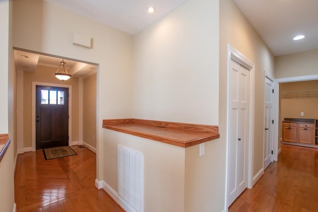 16084 Old Jonesboro Rd, Bristol, VA 24202 - foyer entrance with light wood-style flooring and recessed lighting