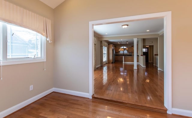 16084 Old Jonesboro Rd, Bristol, VA 24202 - hallway with wood-type flooring and ornamental molding