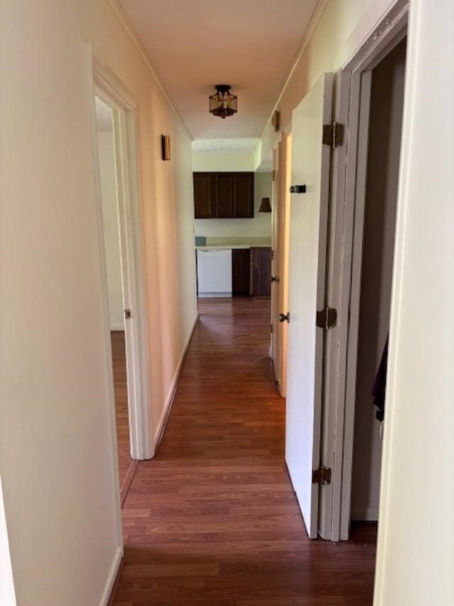 319 Bogey Dr, Abingdon, VA 24211 - corridor with dark wood-type flooring and crown molding
