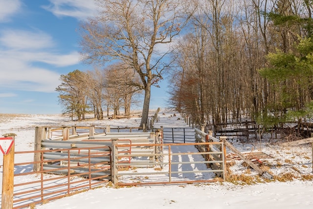 exterior space with a rural view