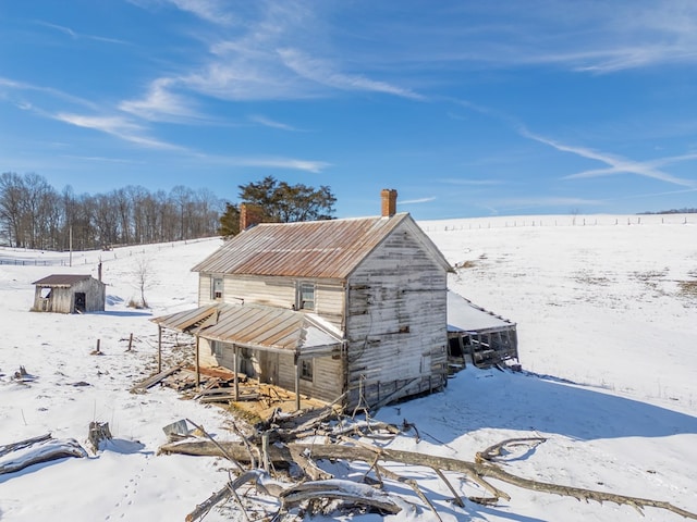 view of snow covered structure