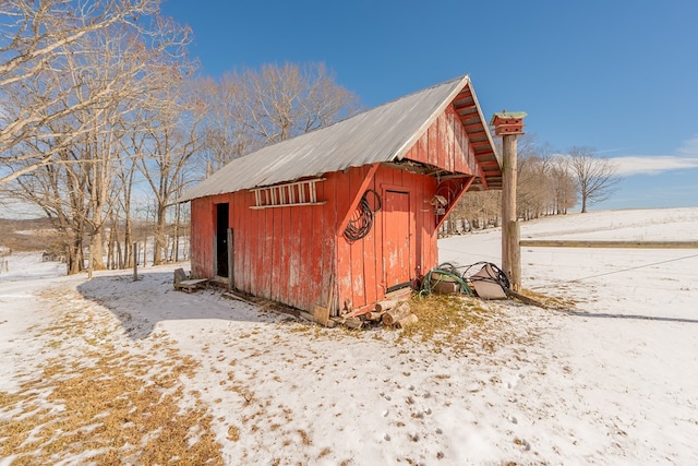 view of snow covered structure