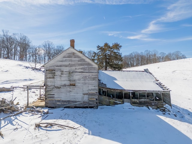 view of snow covered structure