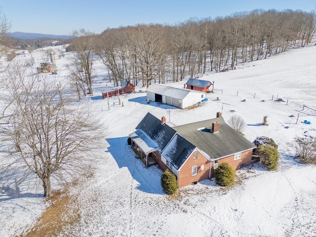 view of snowy aerial view