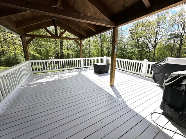 185 Laurel Dr, Fancy Gap, VA 24328 - wooden terrace featuring view of scattered trees