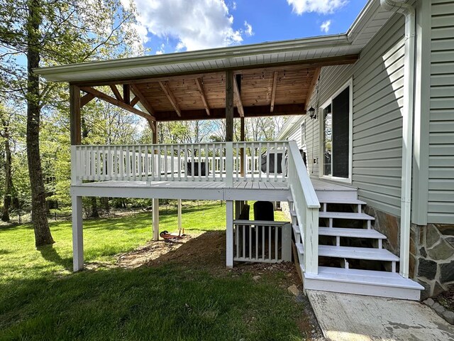 185 Laurel Dr, Fancy Gap, VA 24328 - wooden deck featuring a yard